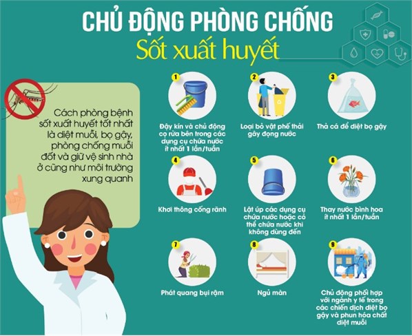 Tăng cường công tác phòng, chống bệnh sốt xuất huyết.